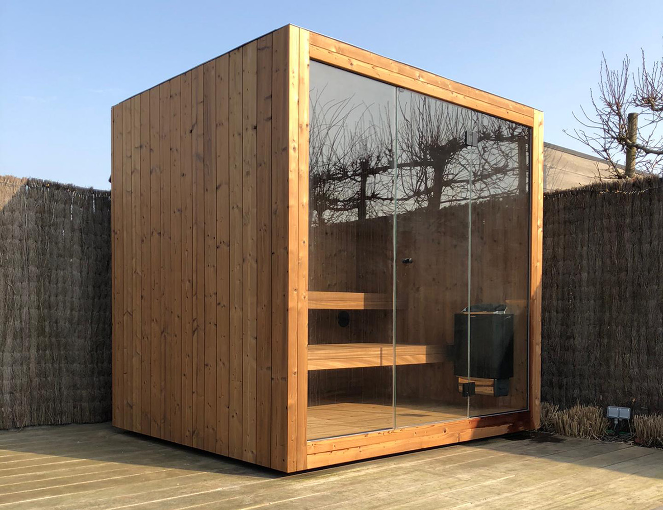 PUU wooden sauna with two benches