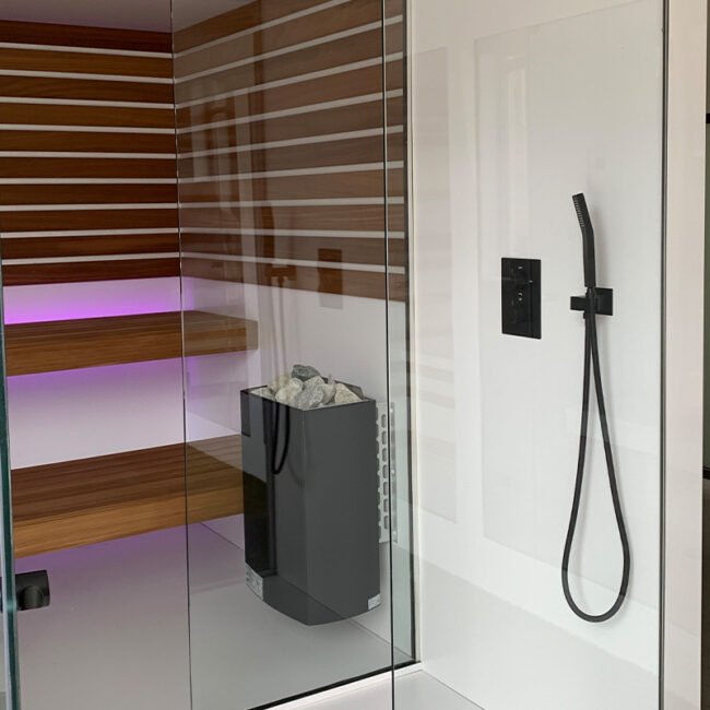sauna with shower room