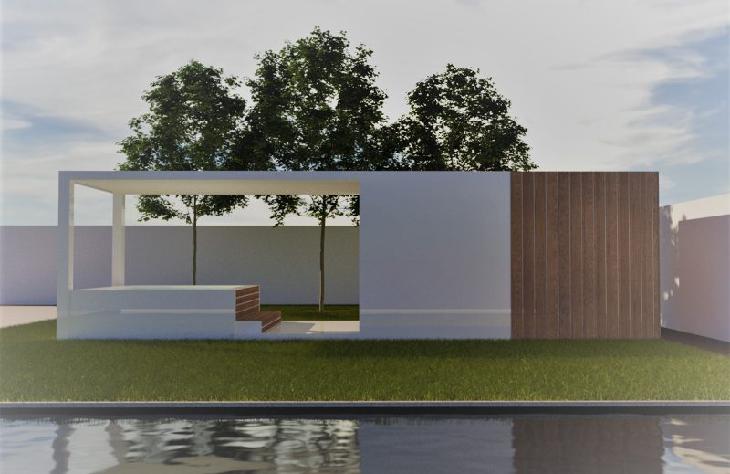 Garden Pool House in Aluminium & PUU